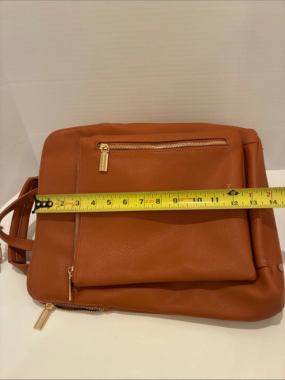 Expressions NYC Cognac Leather Backpack with Gold Hardware